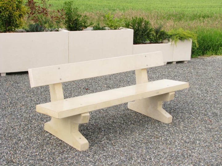 Banc Riviera Béton blanc naturel